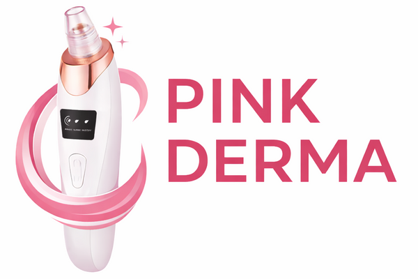 Pink Derma skincare device on a white background with brand name displayed